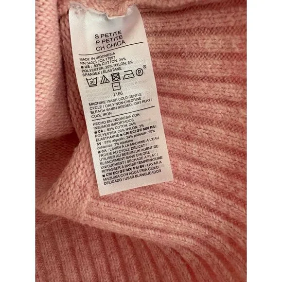 Old Navy SoSoft Pink Crewneck Sweater "Adore" Pullover Petite Small - Picture 6 of 6